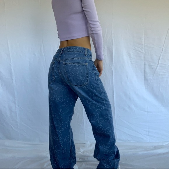 SOLD ❌ New Baggy jeans smiley printed faces size 27 - Picture 4 of 14